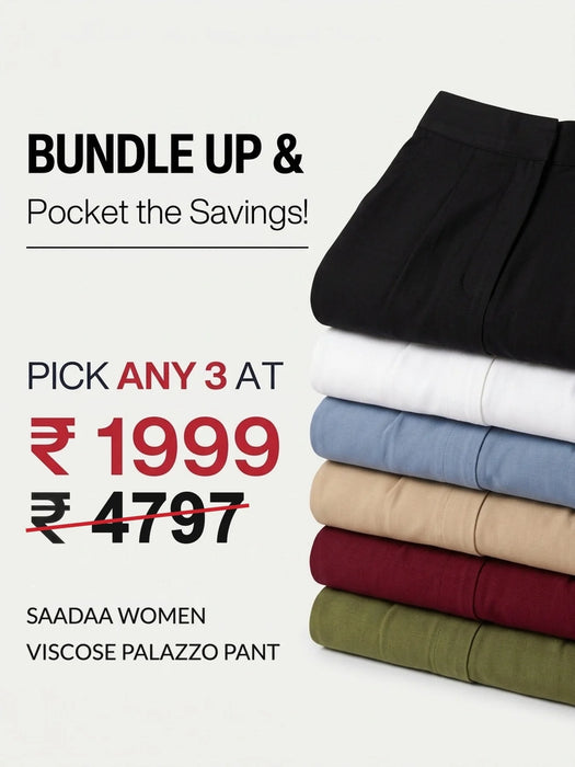 Pick Any 3 banner - Pick Any 3 Women Viscose Palazzo Pant