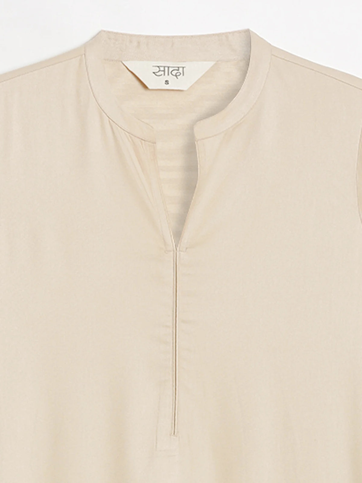 Women Beige Flowy Straight Long Kurta