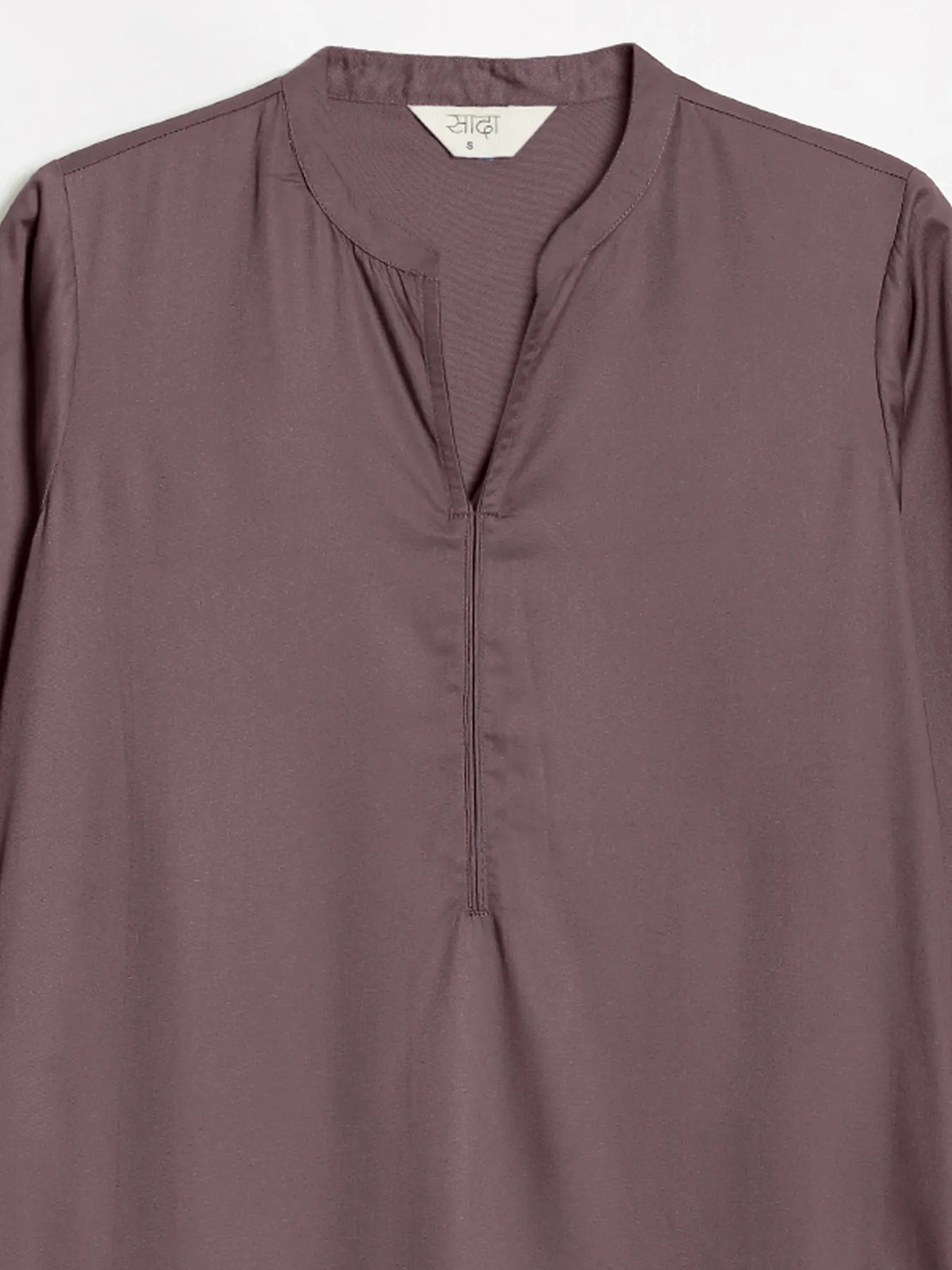 Women Brinjal Flowy Straight Long Kurta