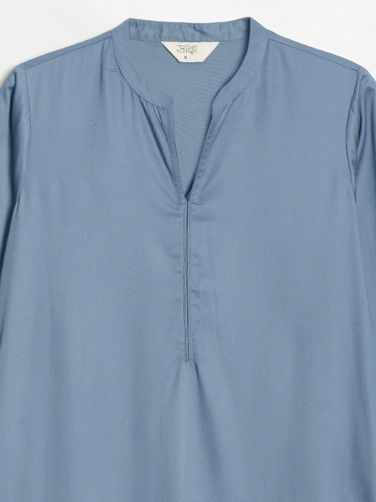 Women English Blue Flowy Straight Long Kurta