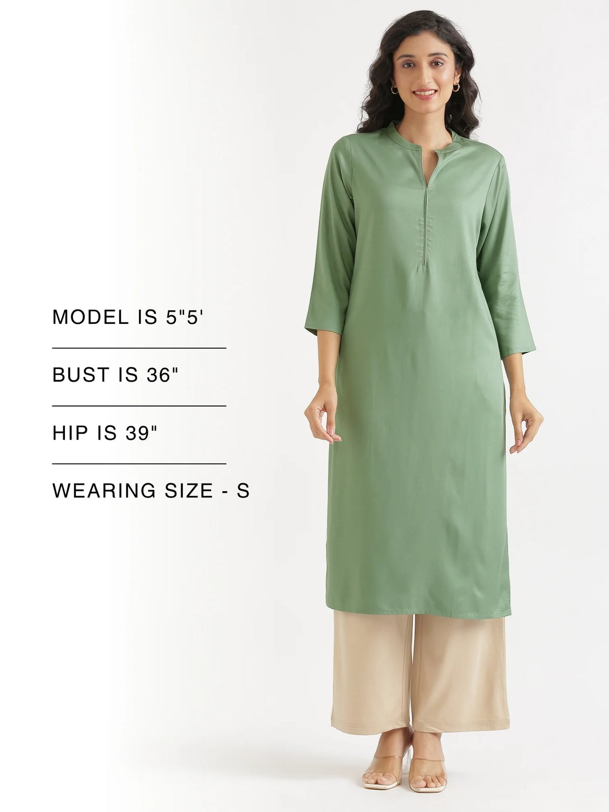 Women Jade Flowy Straight Long Kurta