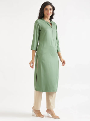 Pick Any 2 Women Flowy Straight Long Kurta - Jade