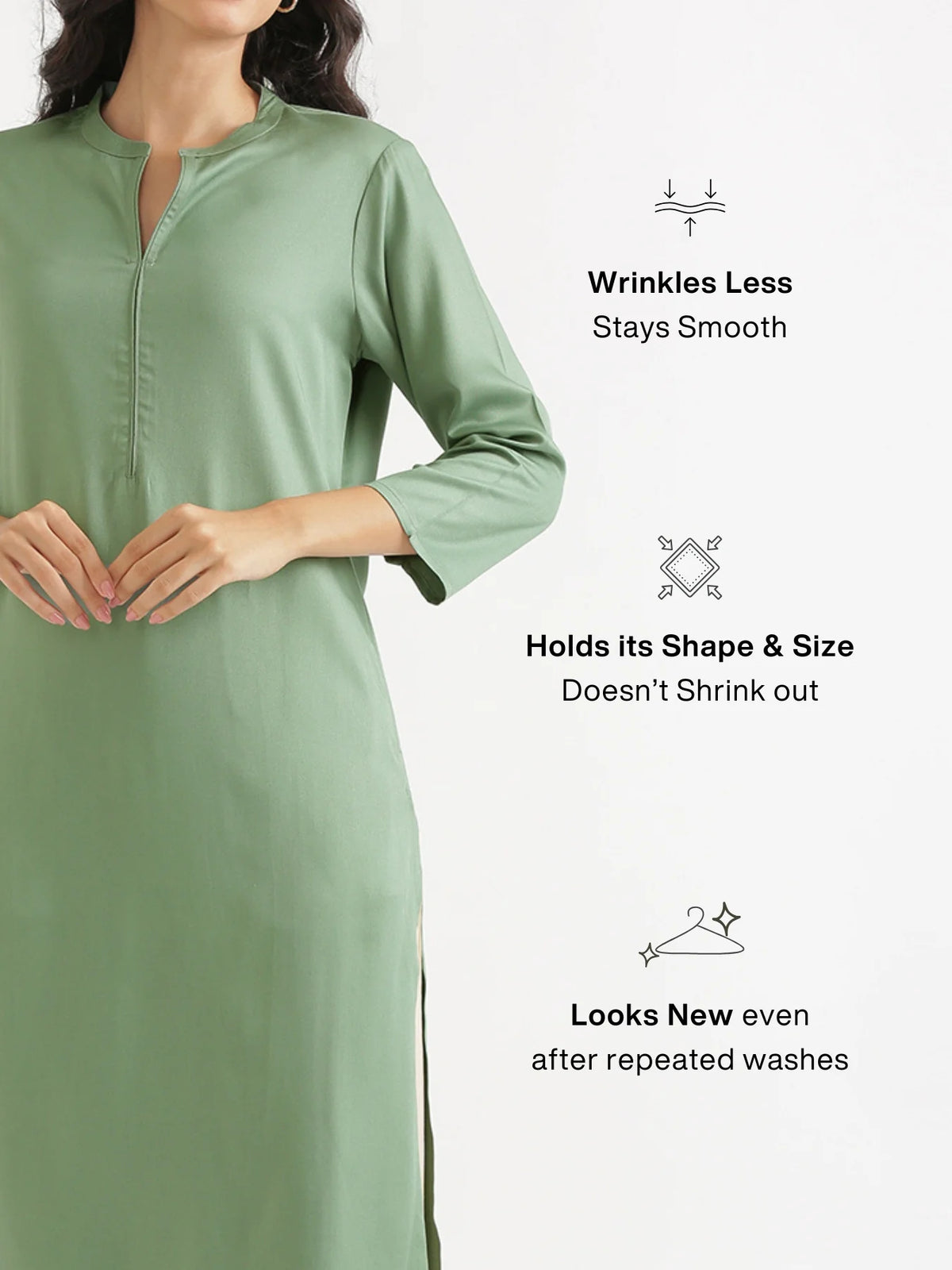 Women Jade Flowy Straight Long Kurta