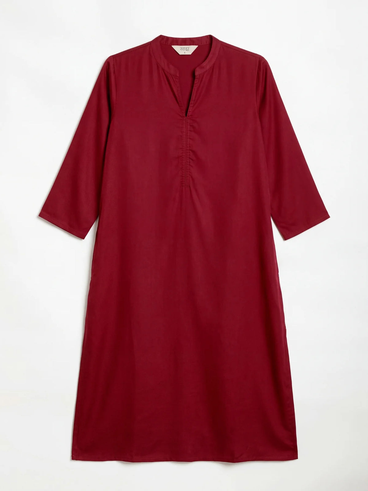 Women Maroon Flowy Straight Long Kurta