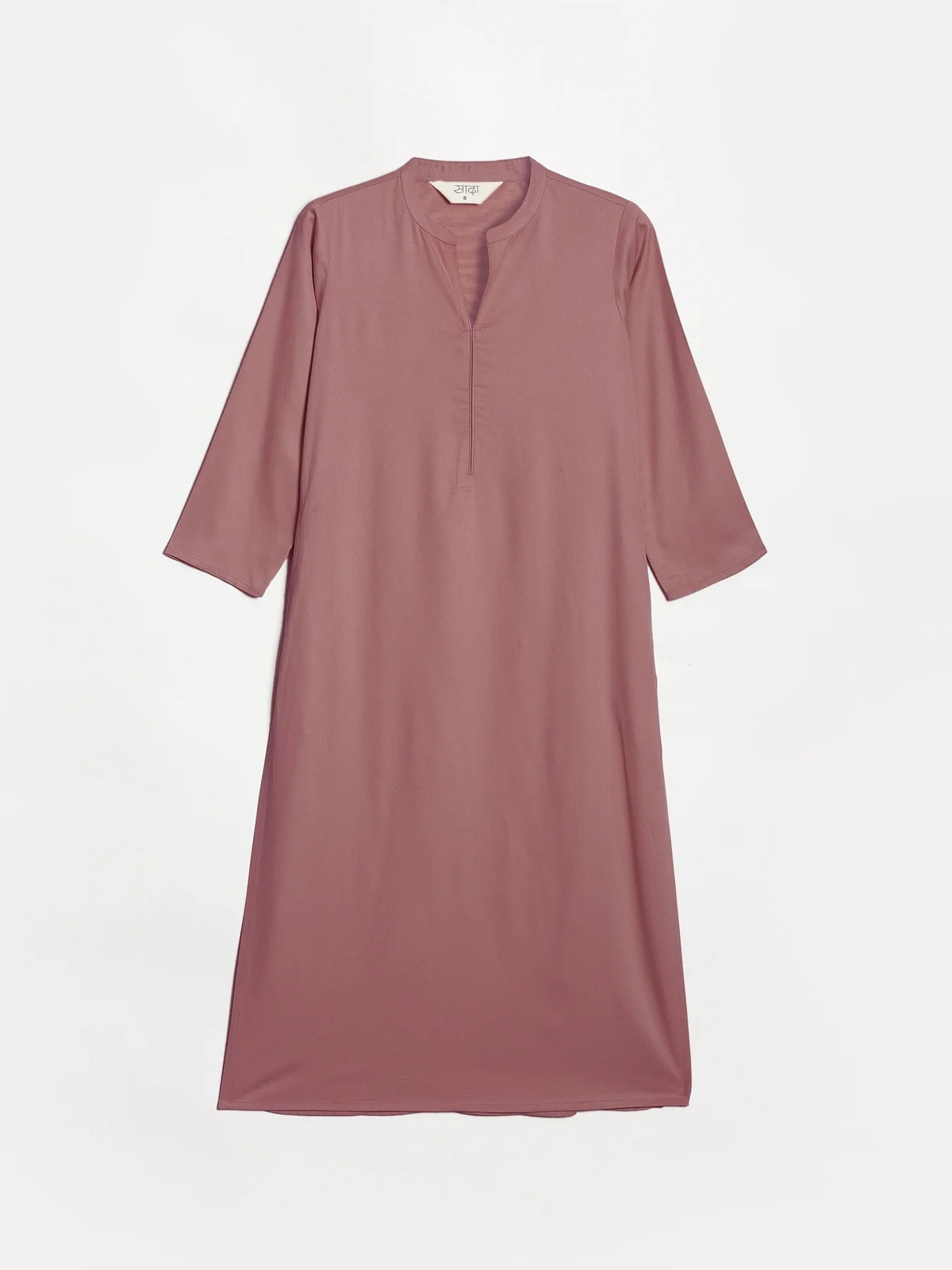 Women Rose Taupe Flowy Straight Long Kurta