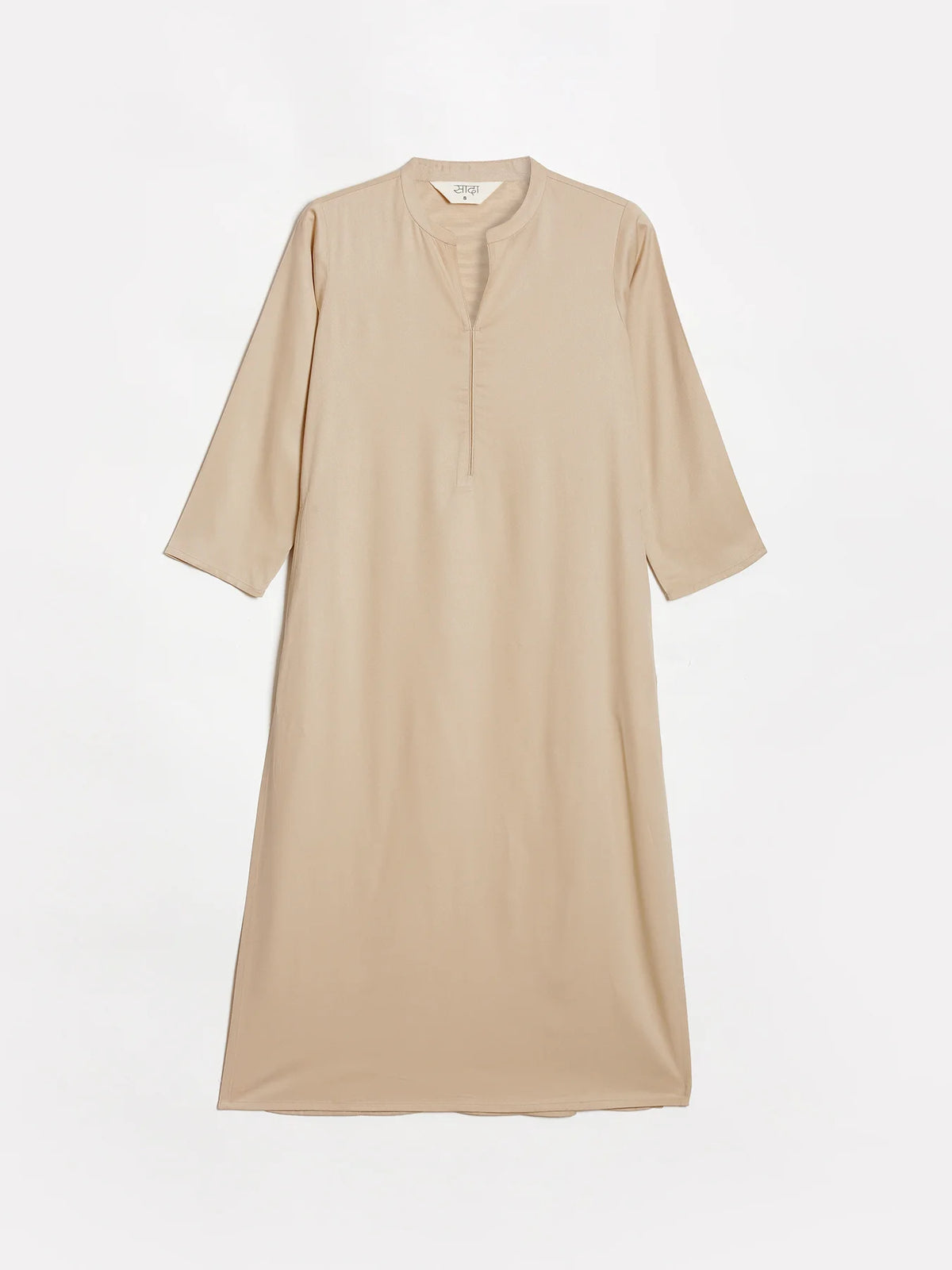 Women Taupe Flowy Straight Long Kurta