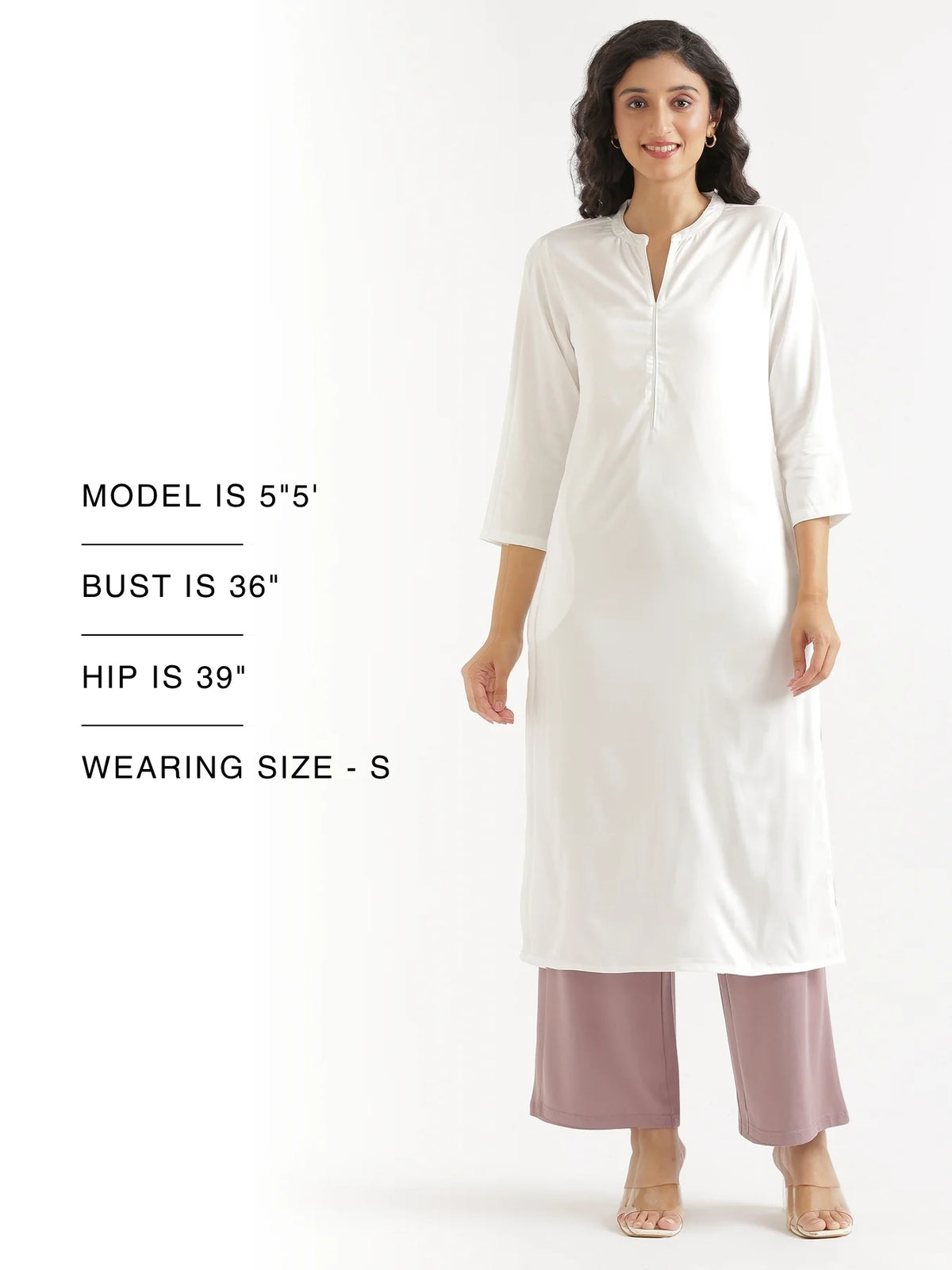 Women White Flowy Straight Long Kurta