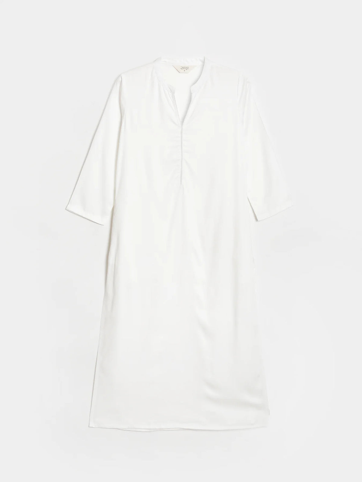 Women White Flowy Straight Long Kurta