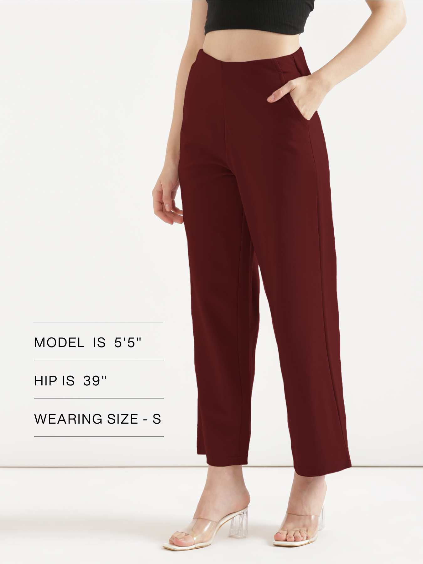 Maroon Wide Leg Pants