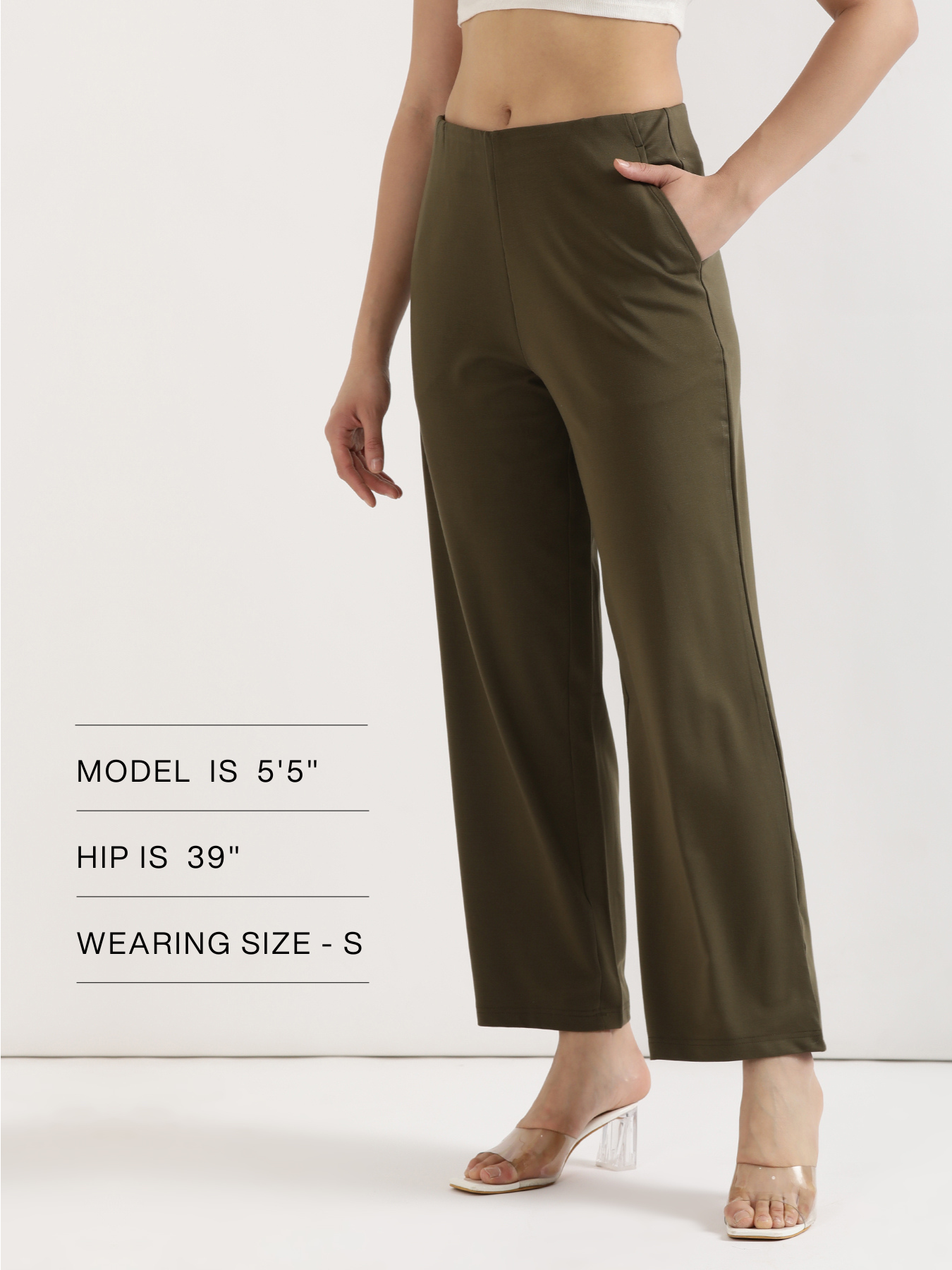 Olive Green Wide Leg Pants