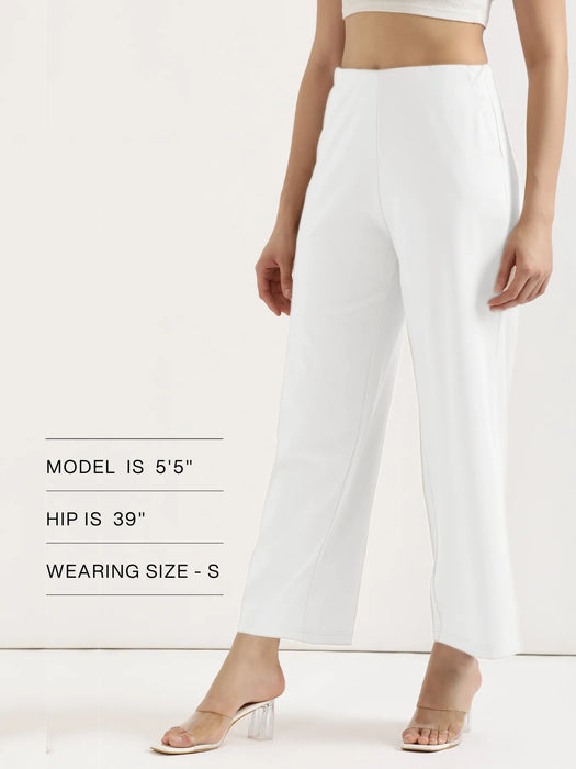 Women White Wide Leg Pants