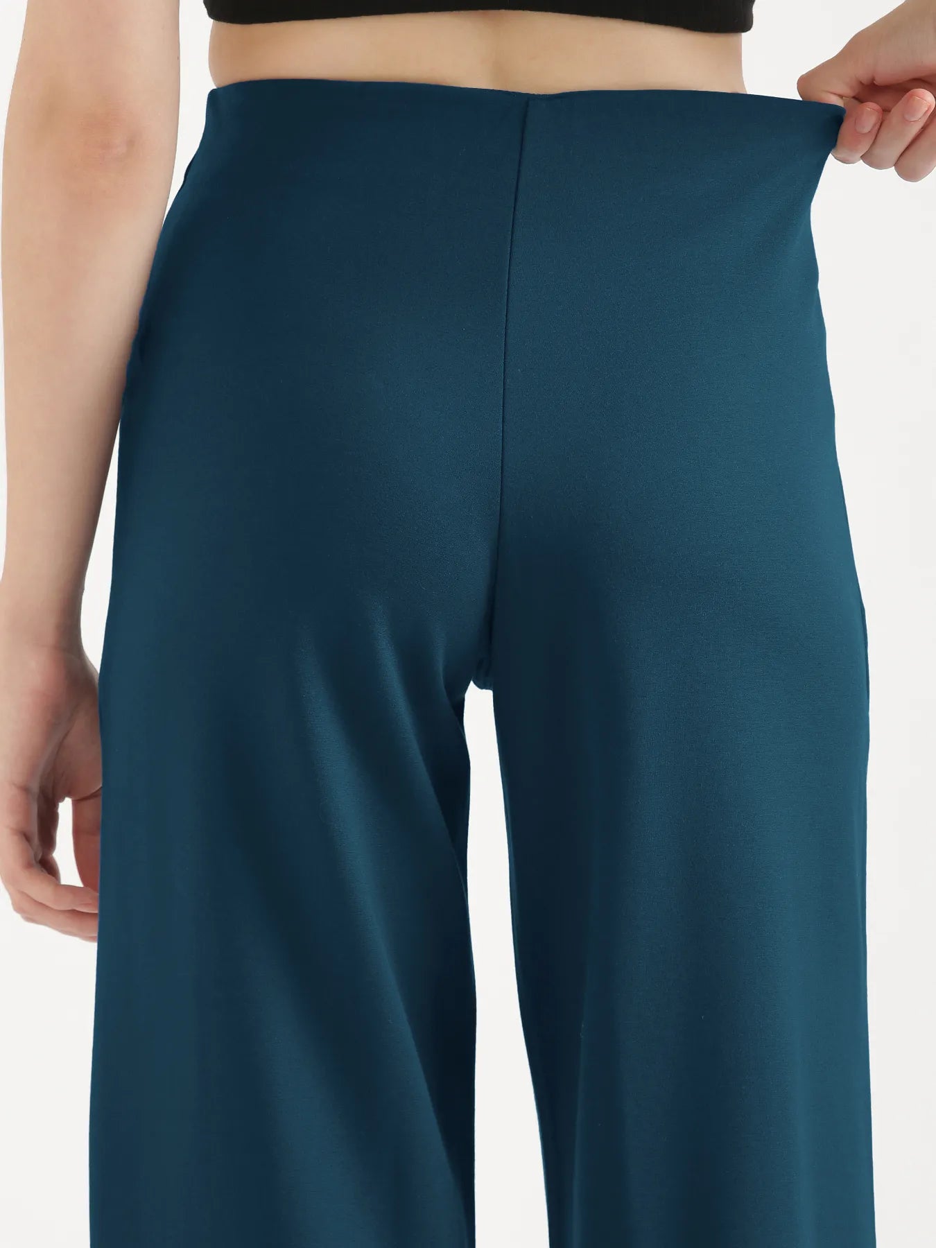 Women Royal Blue Wide Leg Pants