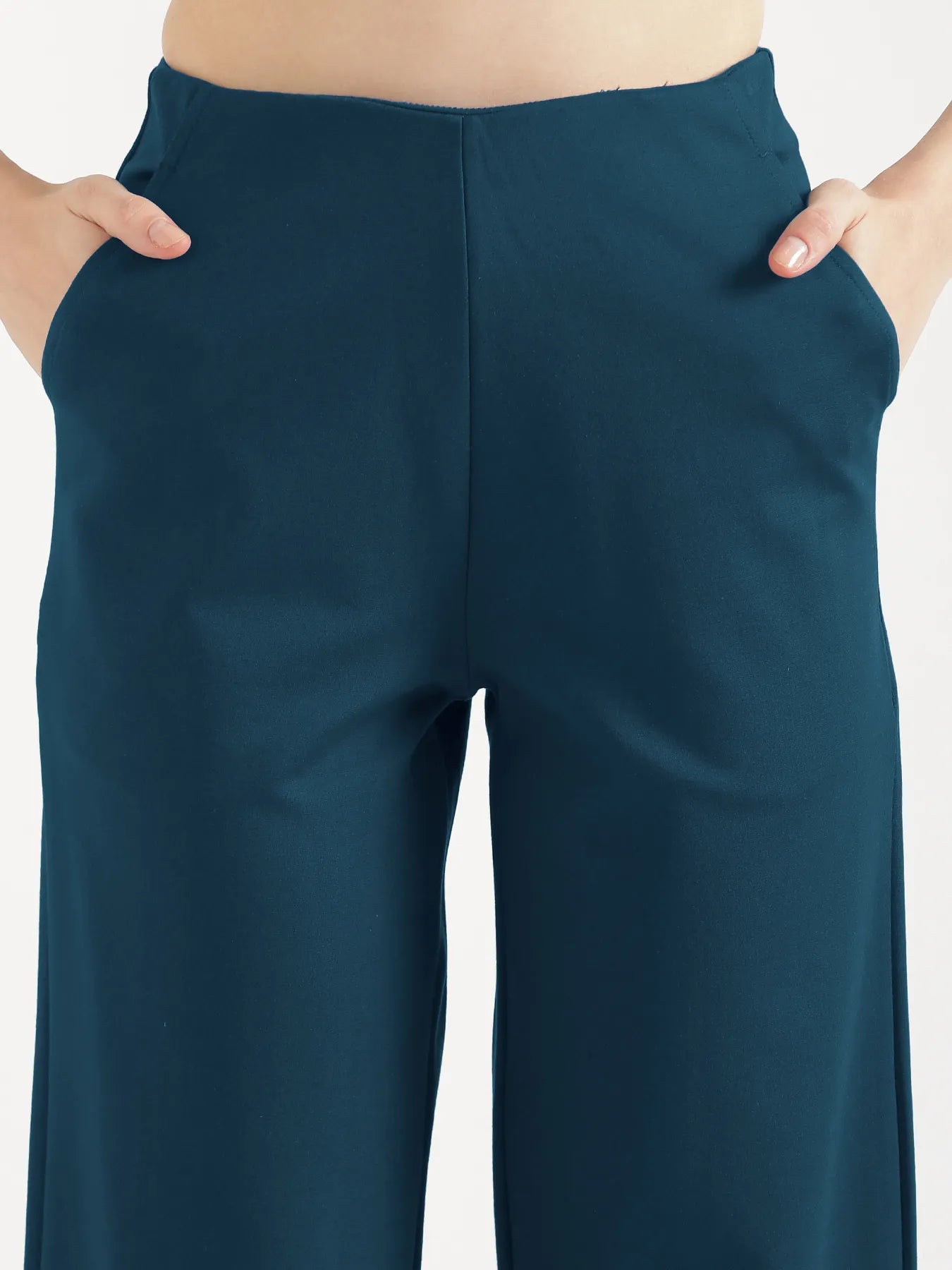 Women Royal Blue Wide Leg Pants