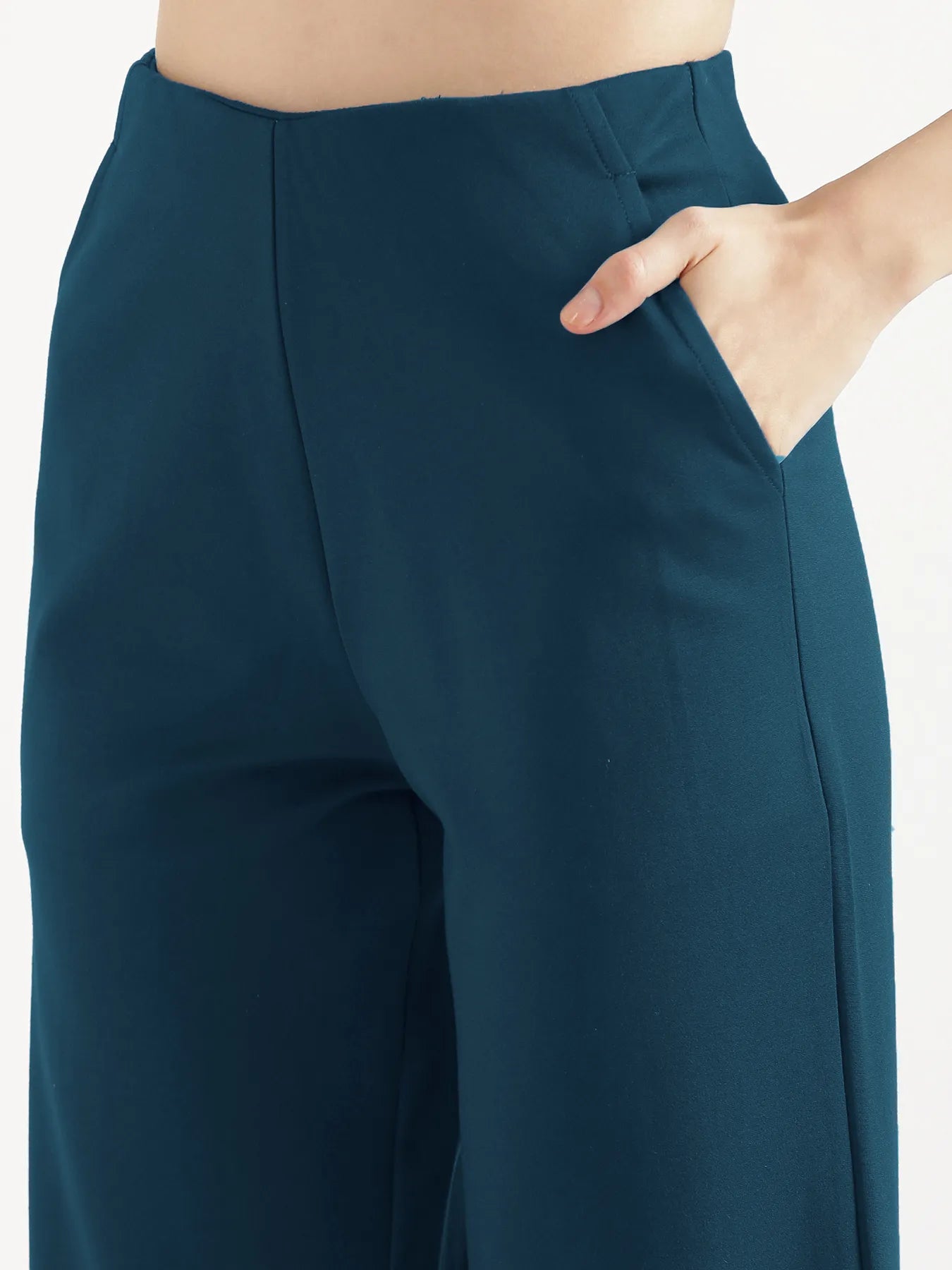 Women Royal Blue Wide Leg Pants