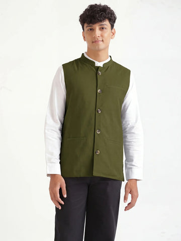 Airy Linen Nehru Jacket