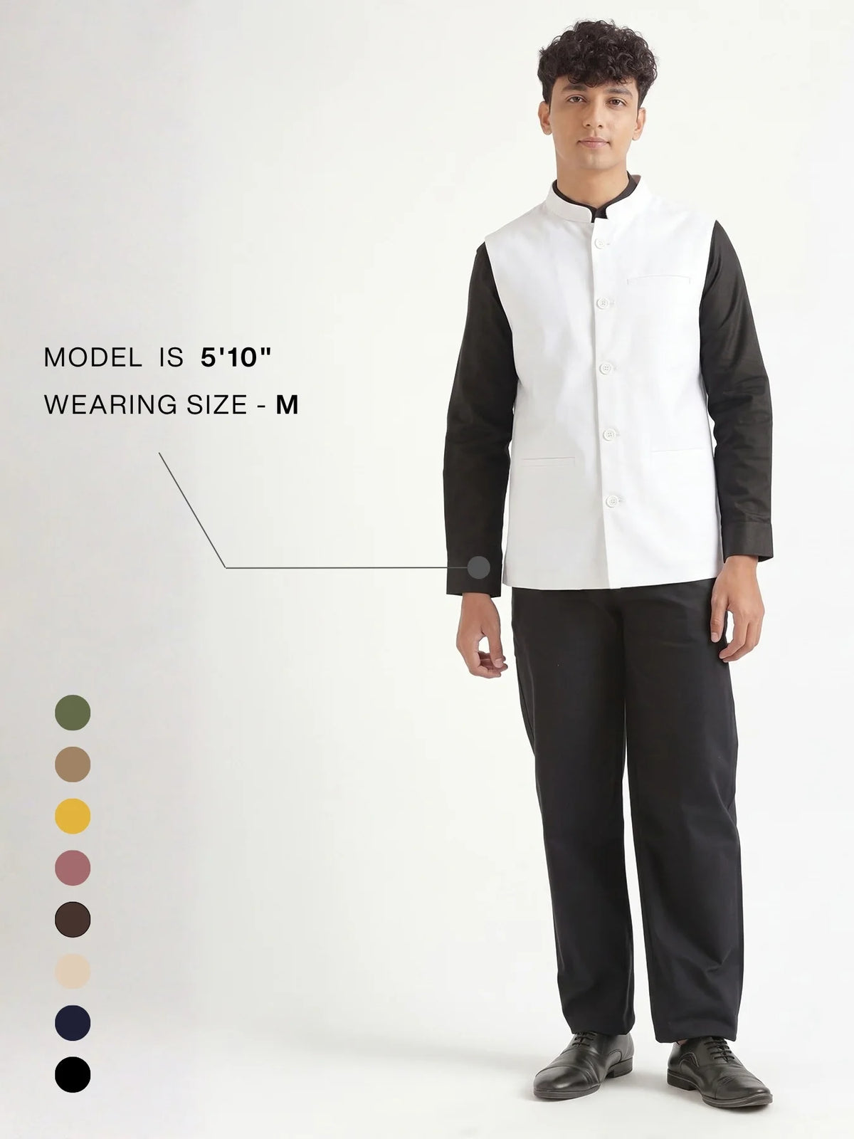 Men White Airy Linen Nehru Jacket