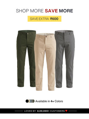 Pick Any 3 Men Cotton Chinos