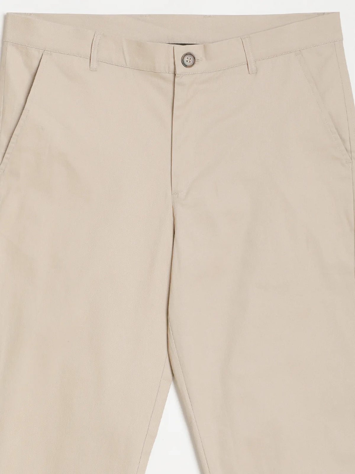 Men Beige Classic Cotton Chinos