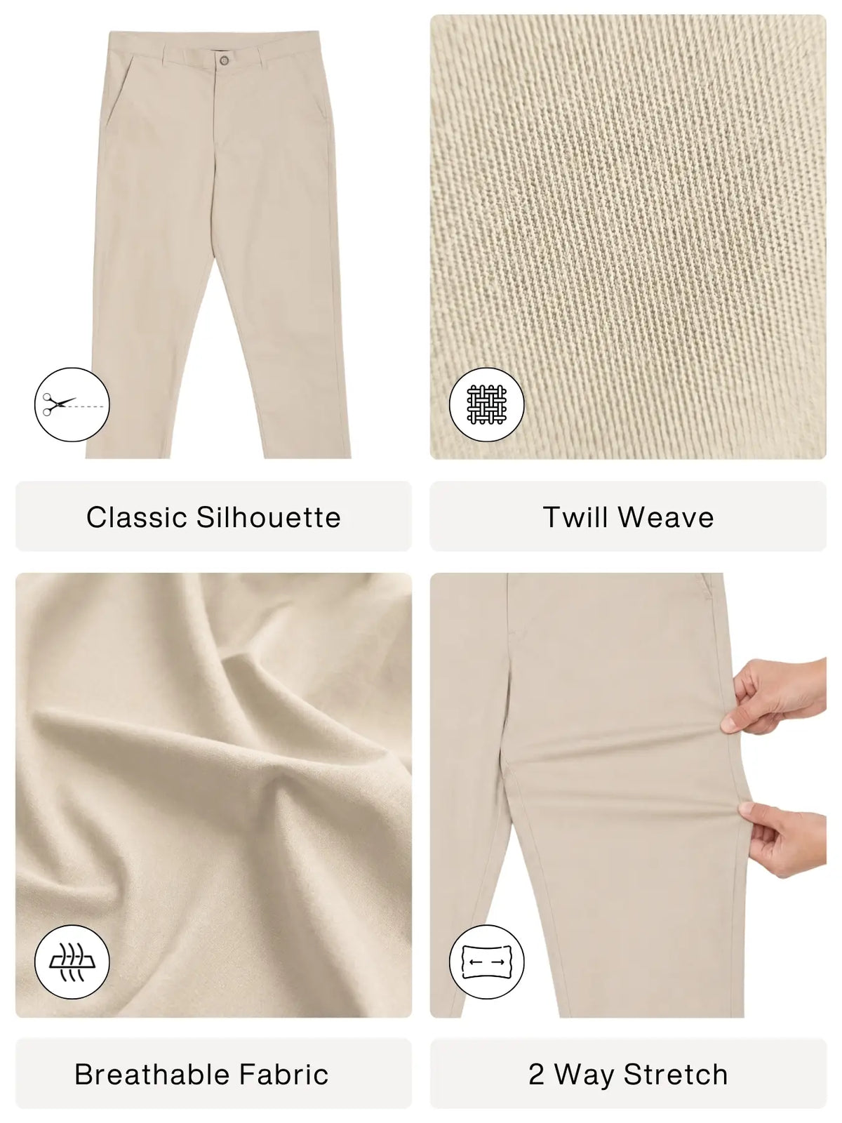 Men Beige Classic Cotton Chinos