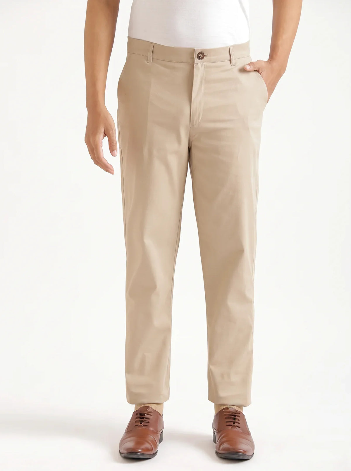 Pick Any 3 Men Classic Cotton Chinos - Beige