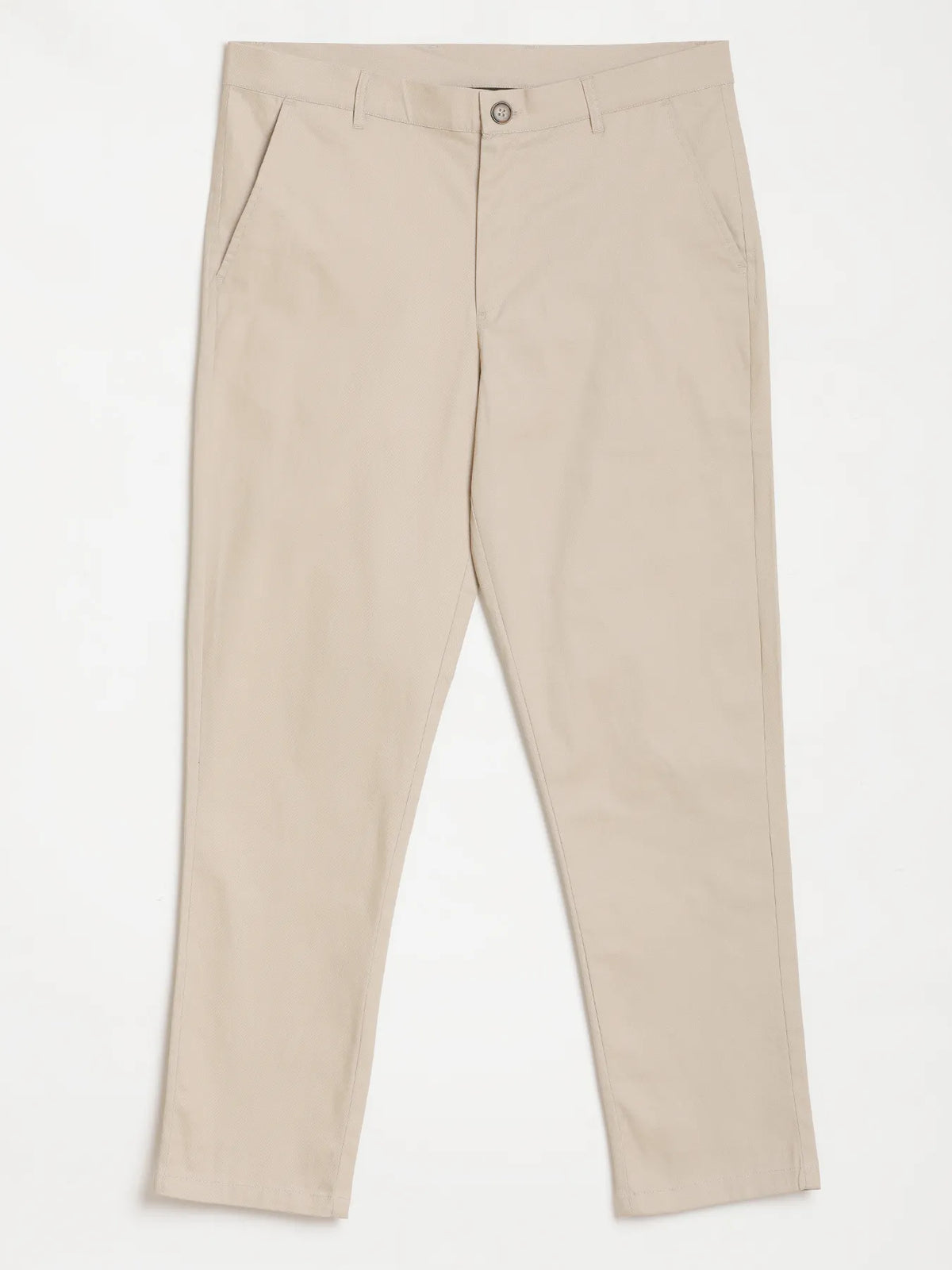 Men Beige Classic Cotton Chinos