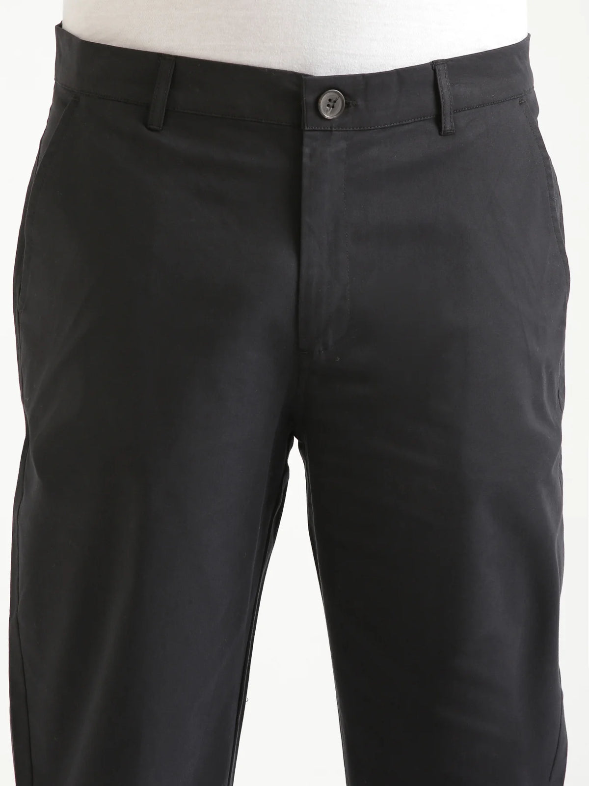 Men Black Classic Cotton Chinos