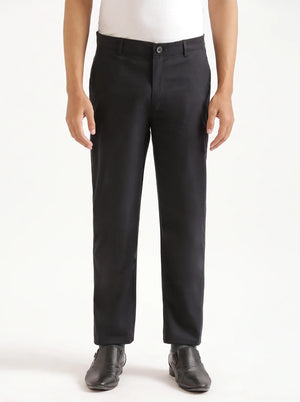 Men Black Classic Cotton Chinos