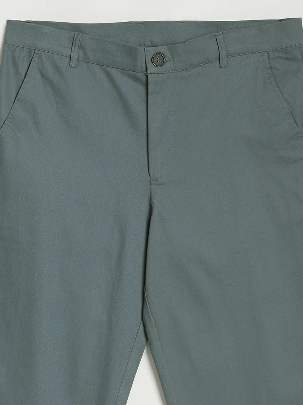 Men Grey Classic Cotton Chinos