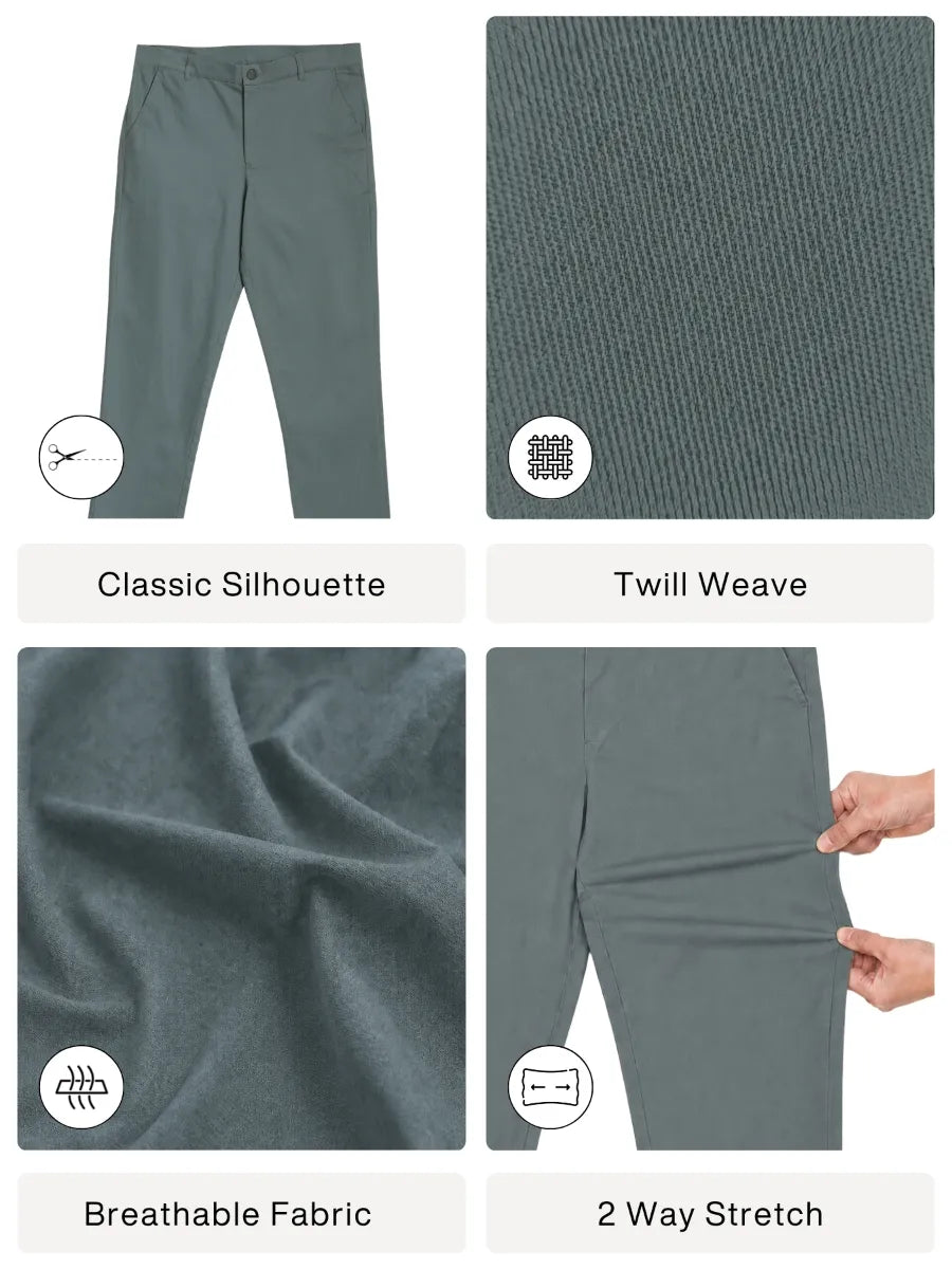 Men Grey Classic Cotton Chinos