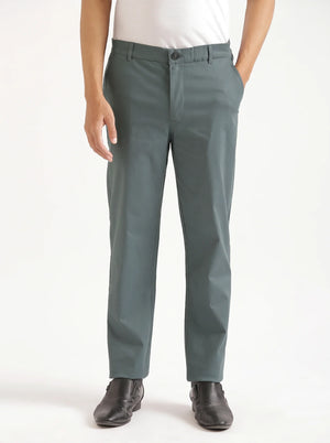 Men Grey Classic Cotton Chinos