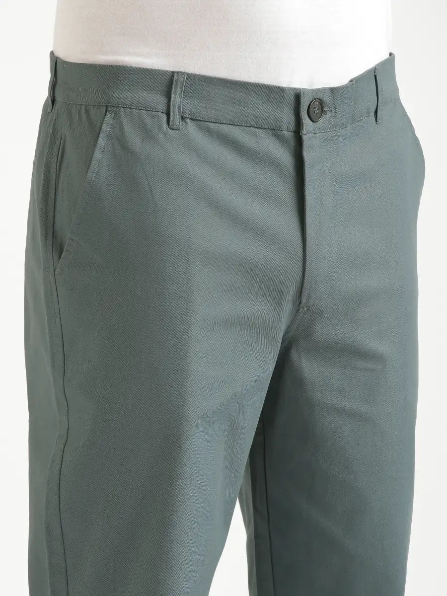 Men Grey Classic Cotton Chinos
