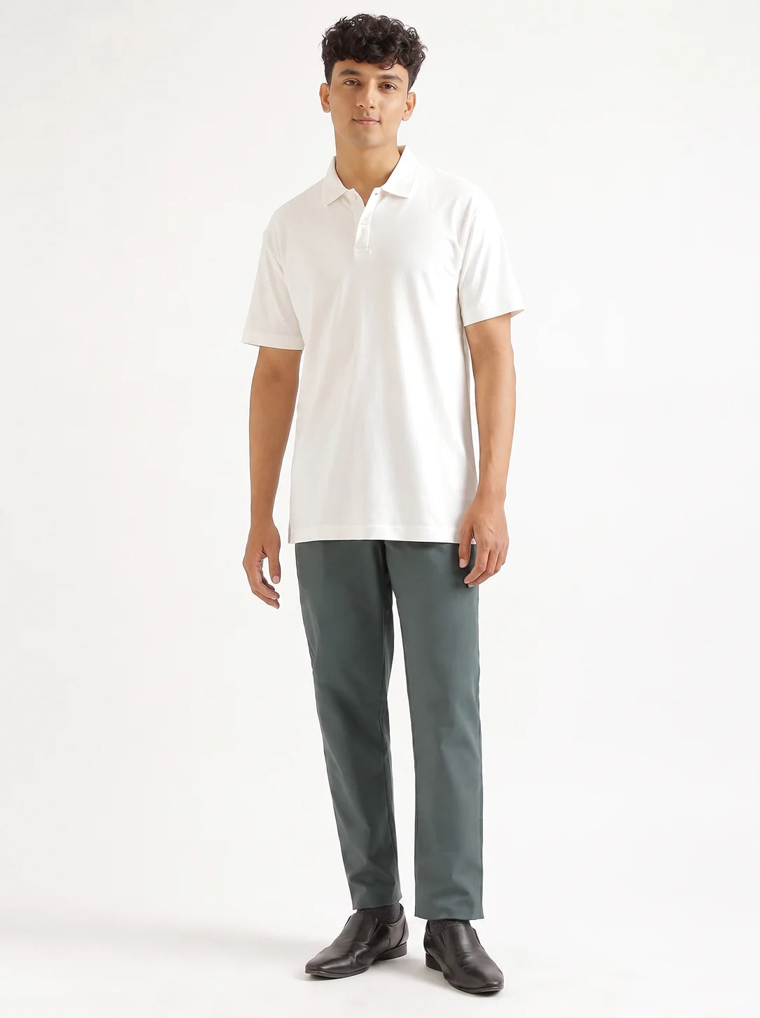 Men Grey Classic Cotton Chinos