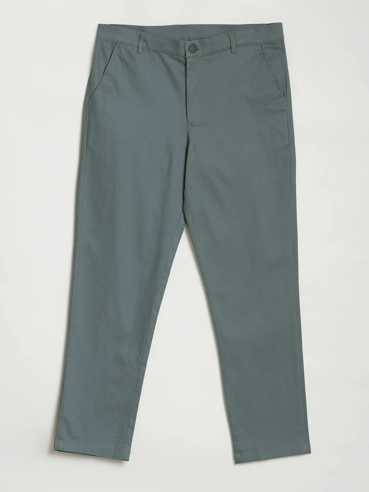 Men Grey Classic Cotton Chinos