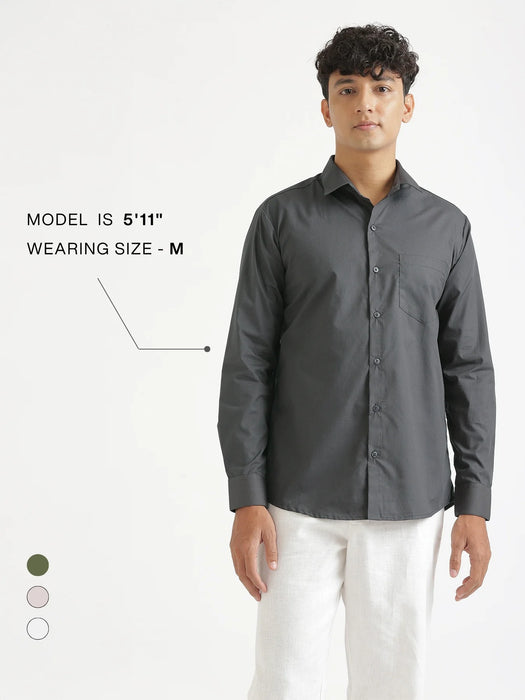 Men Dark Grey Better Cotton Everyday Shirt