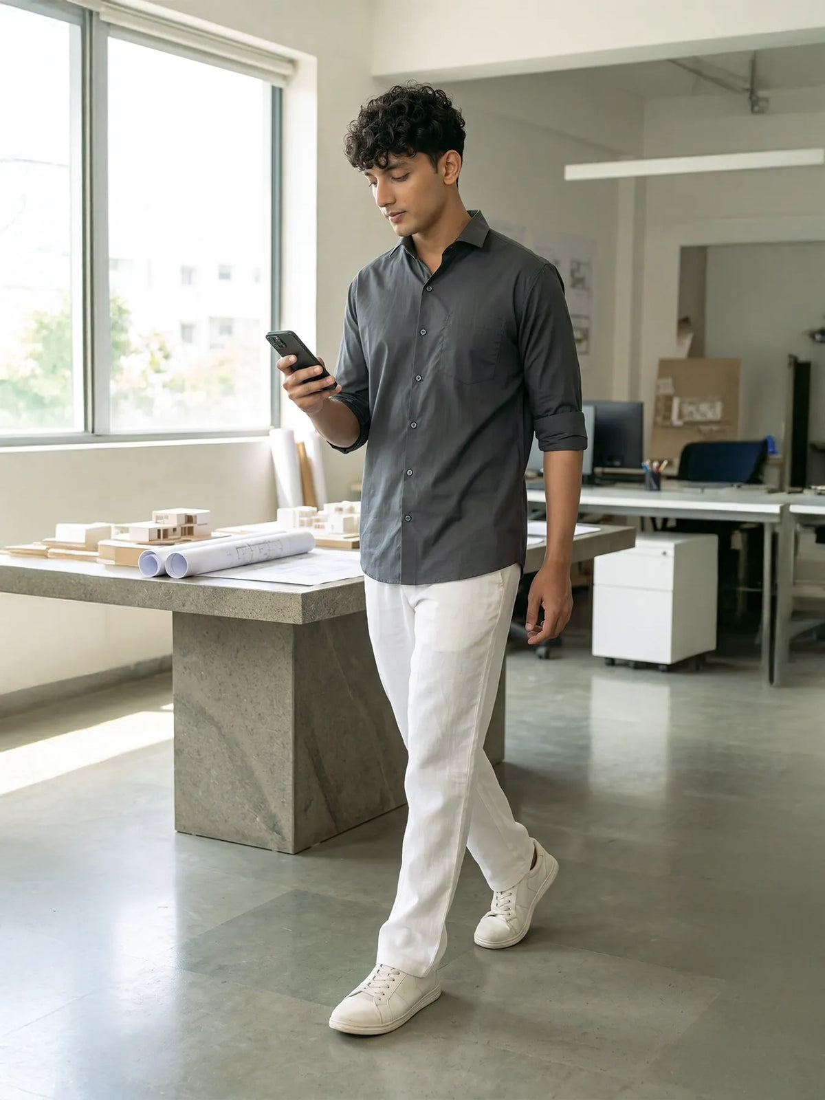 Men Dark Grey Better Cotton Everyday Shirt