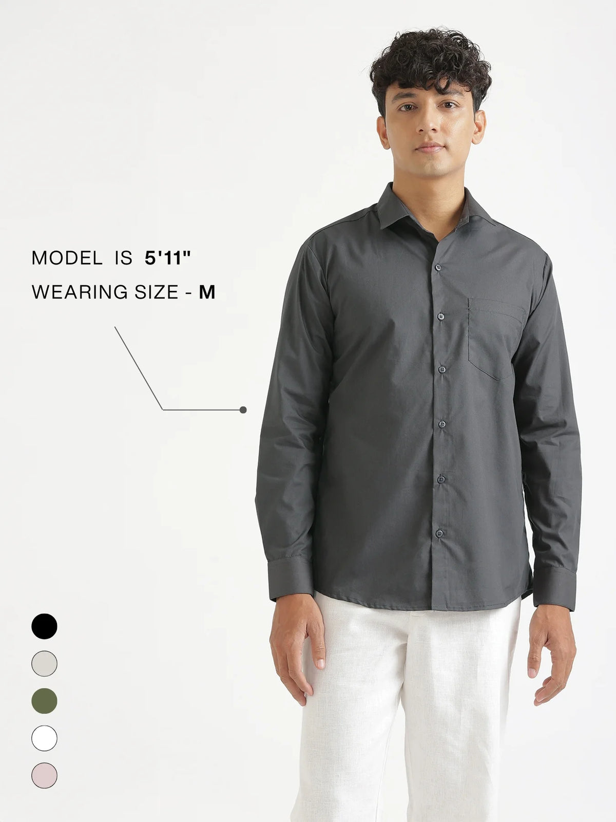 Men Dark Grey Better Cotton Everyday Shirt