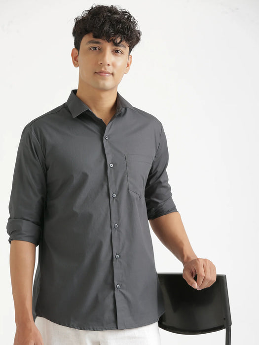 Men Dark Grey Better Cotton Everyday Shirt