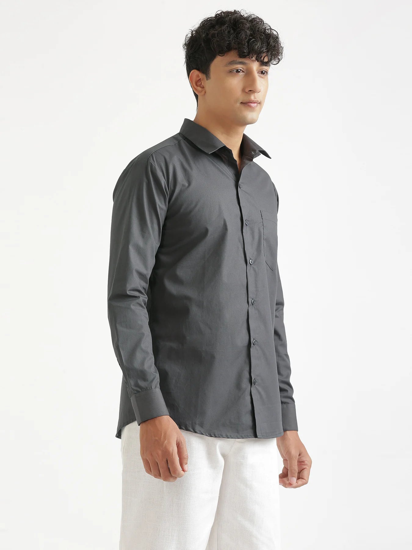 Men Dark Grey Better Cotton Everyday Shirt