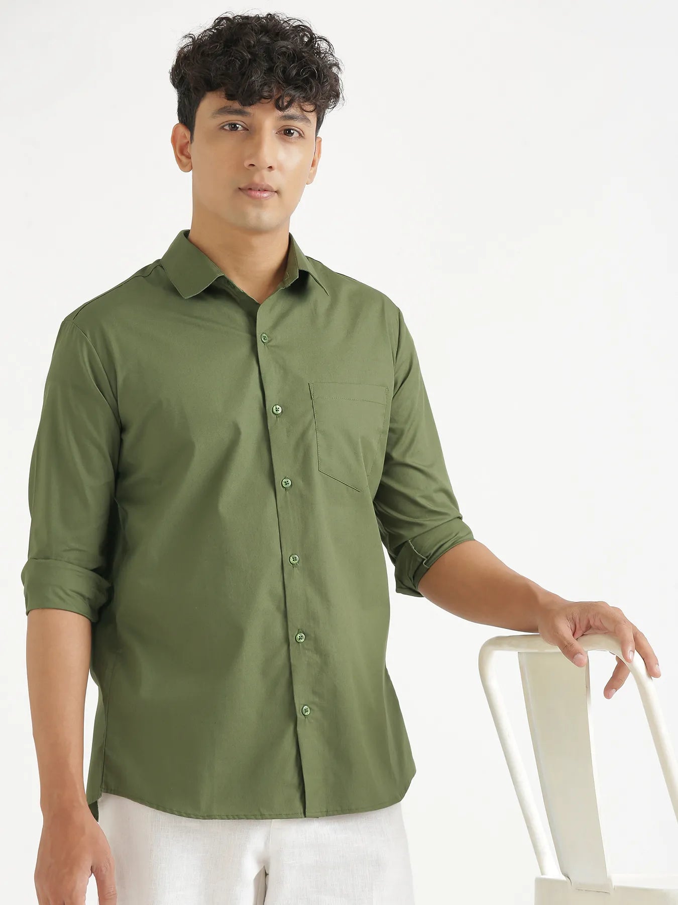 Men Forest Green Better Cotton Everyday Shirt