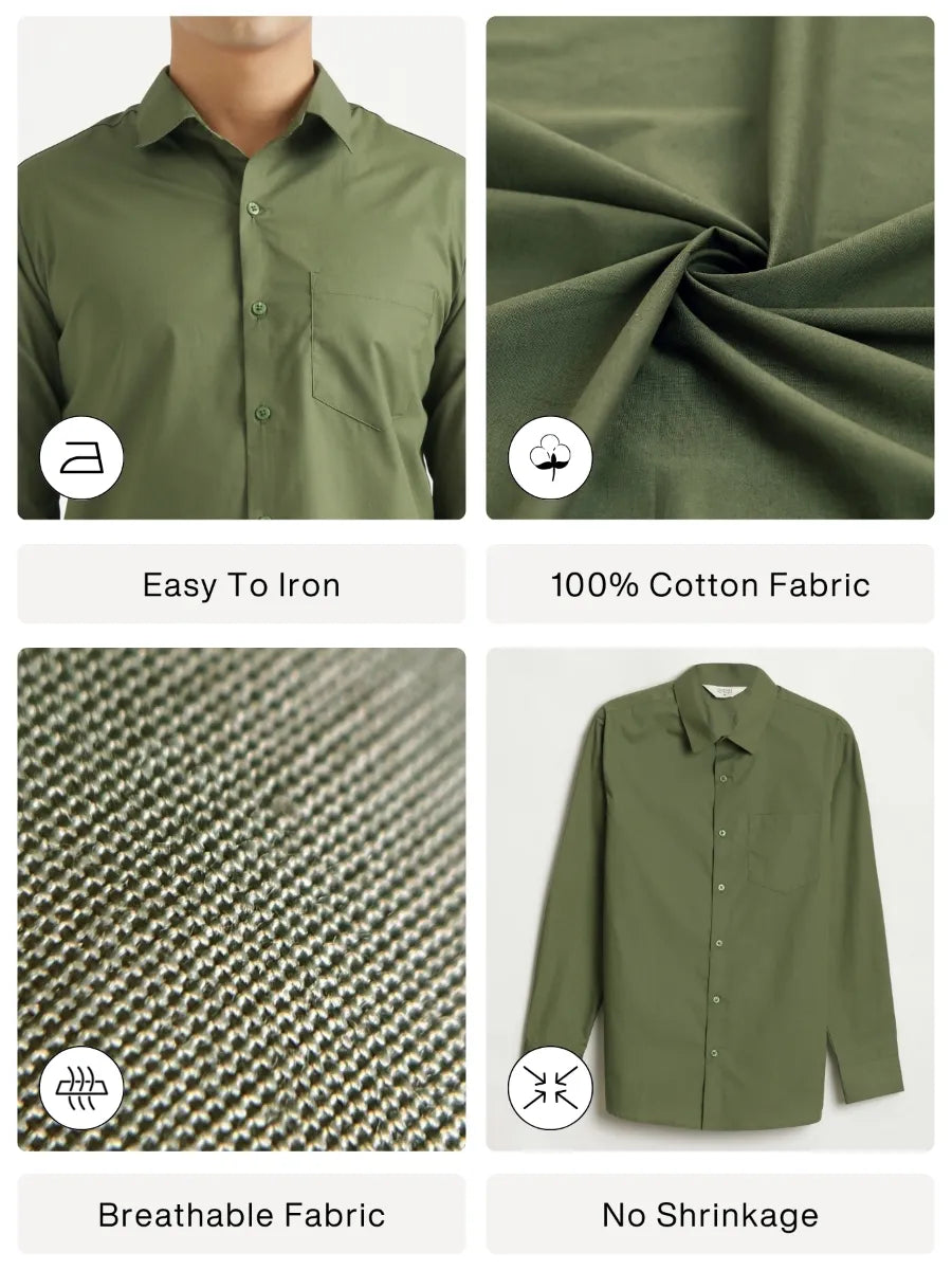 Men Forest Green Better Cotton Everyday Shirt