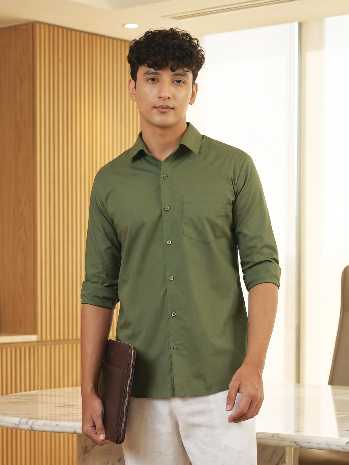 Men Forest Green Better Cotton Everyday Shirt