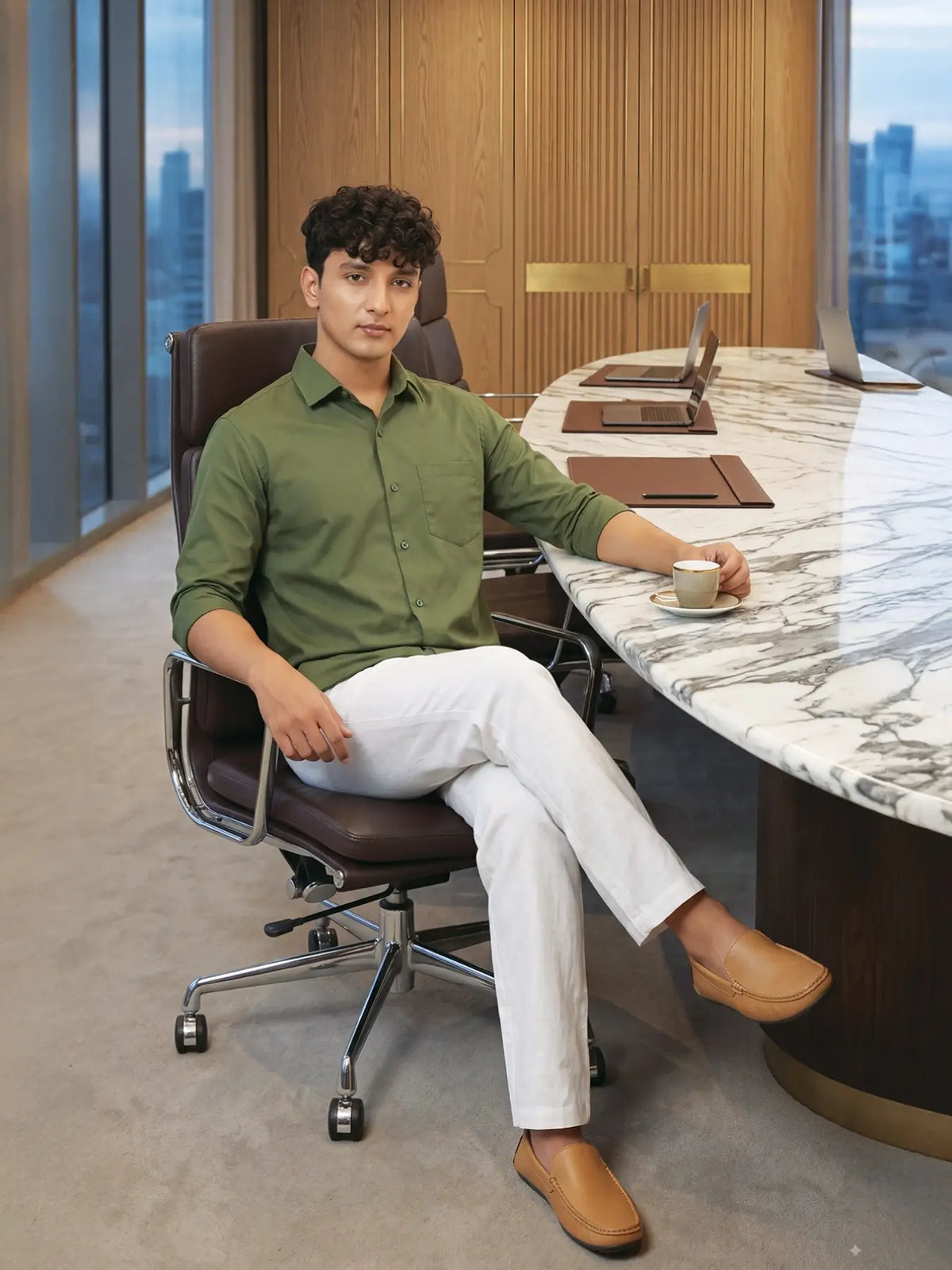 Men Forest Green Better Cotton Everyday Shirt