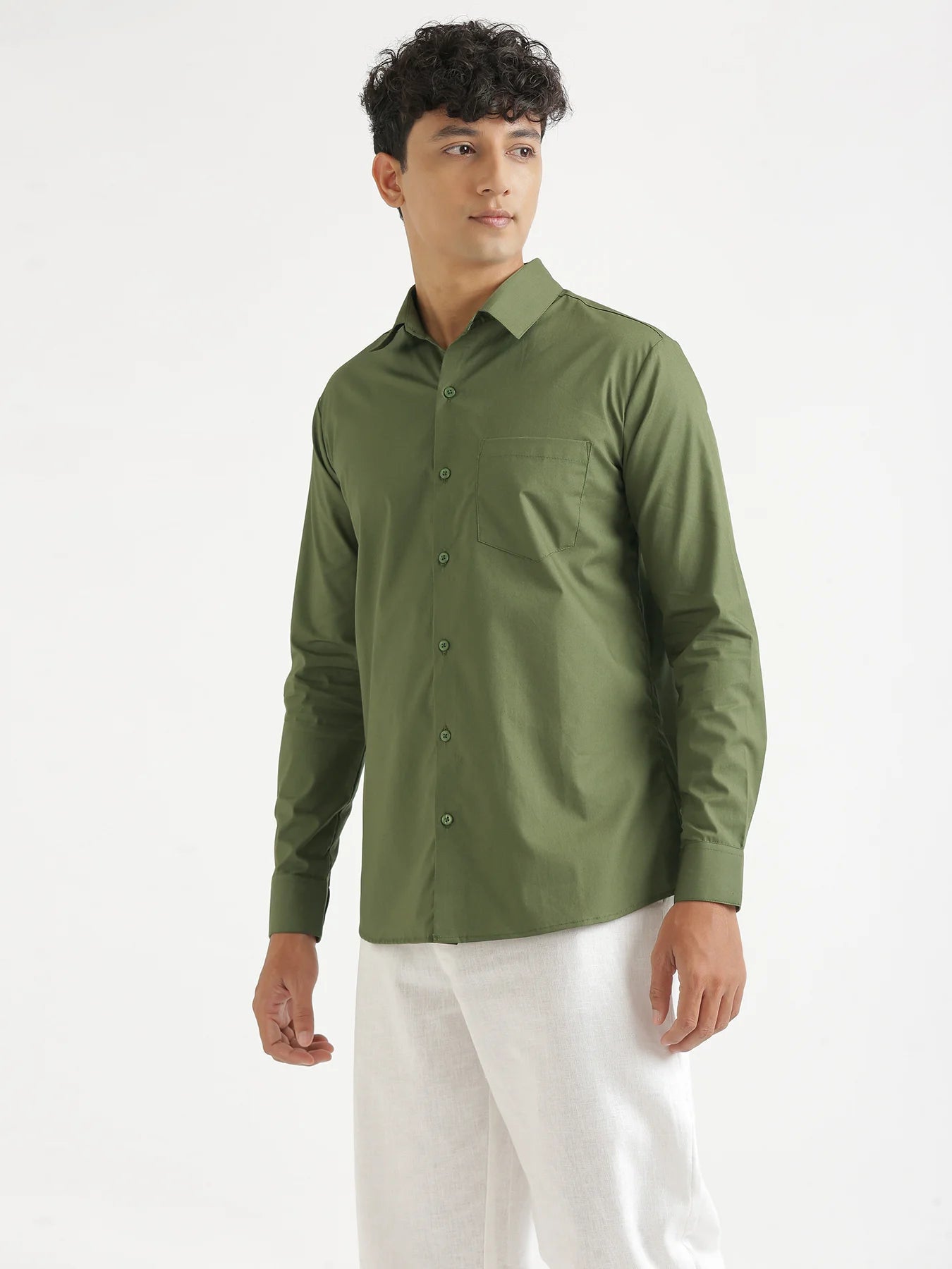 Men Forest Green Better Cotton Everyday Shirt