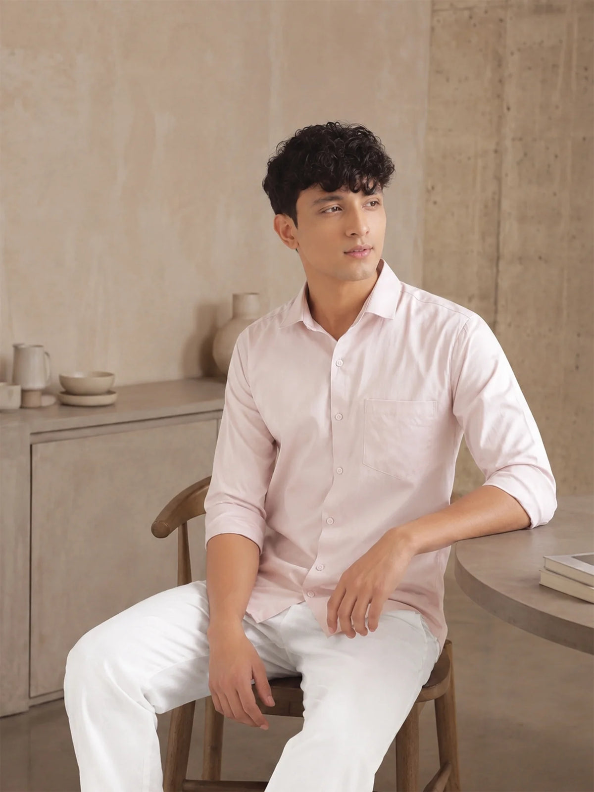 Men Mauve Pink Better Cotton Everyday Shirt