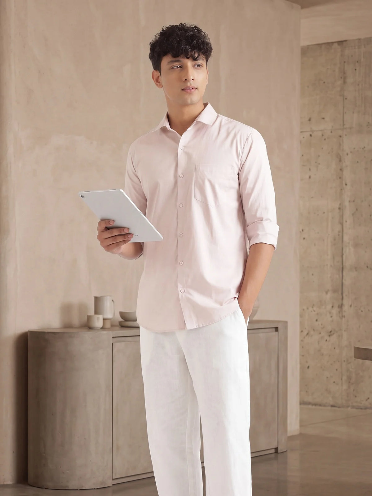 Men Mauve Pink Better Cotton Everyday Shirt