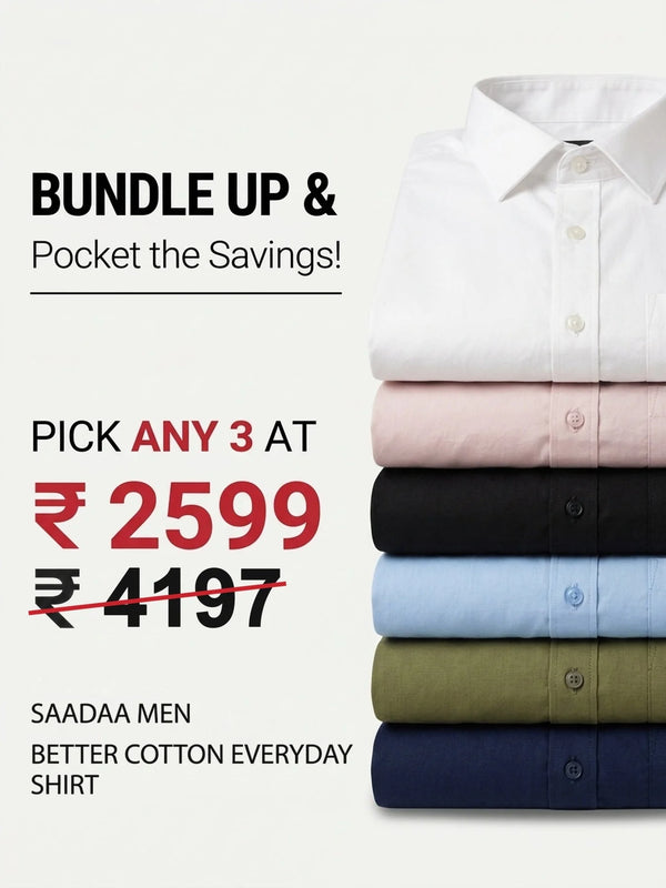 Pick Any 3 Men Better Cotton Everyday Shirt