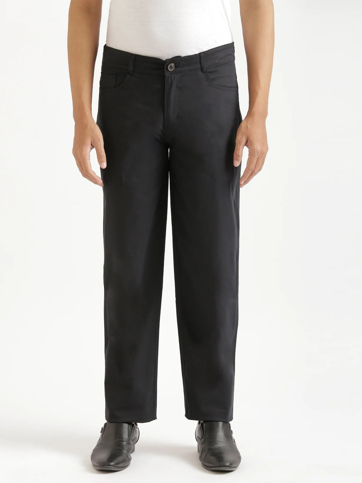 Men Black 5 Pocket Classic Pant