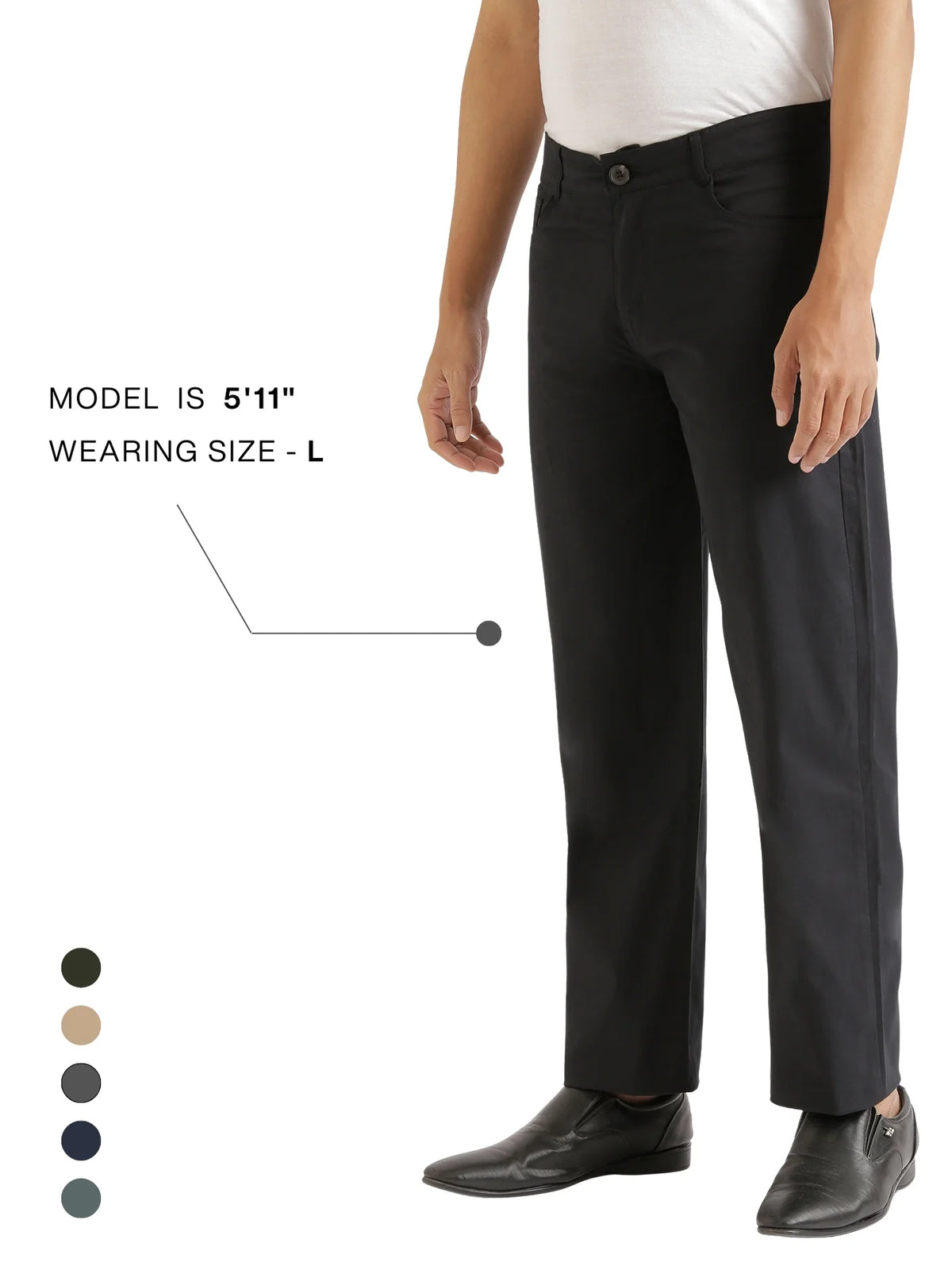 Men Black 5 Pocket Classic Pant