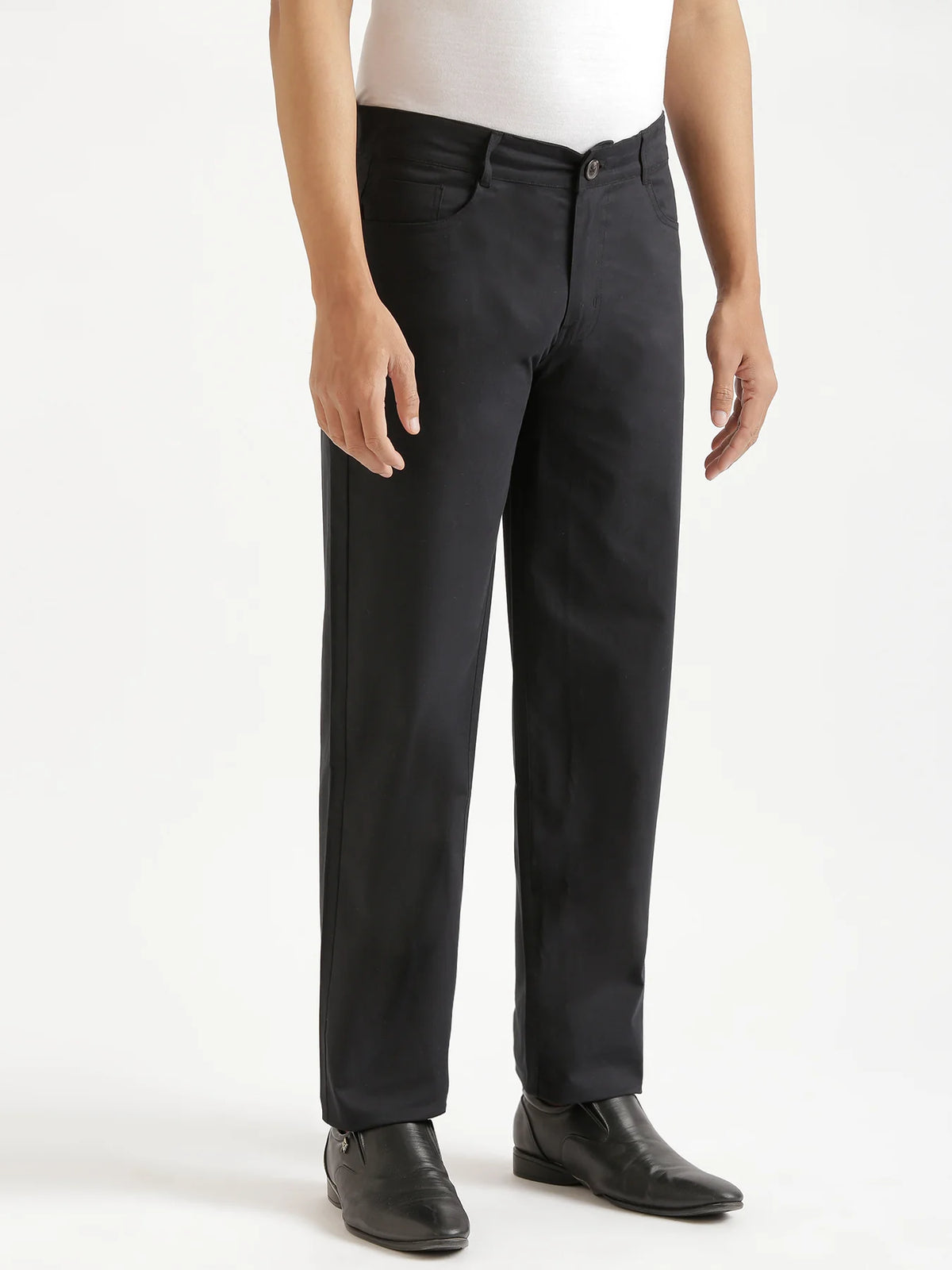 Men Black 5 Pocket Classic Pant