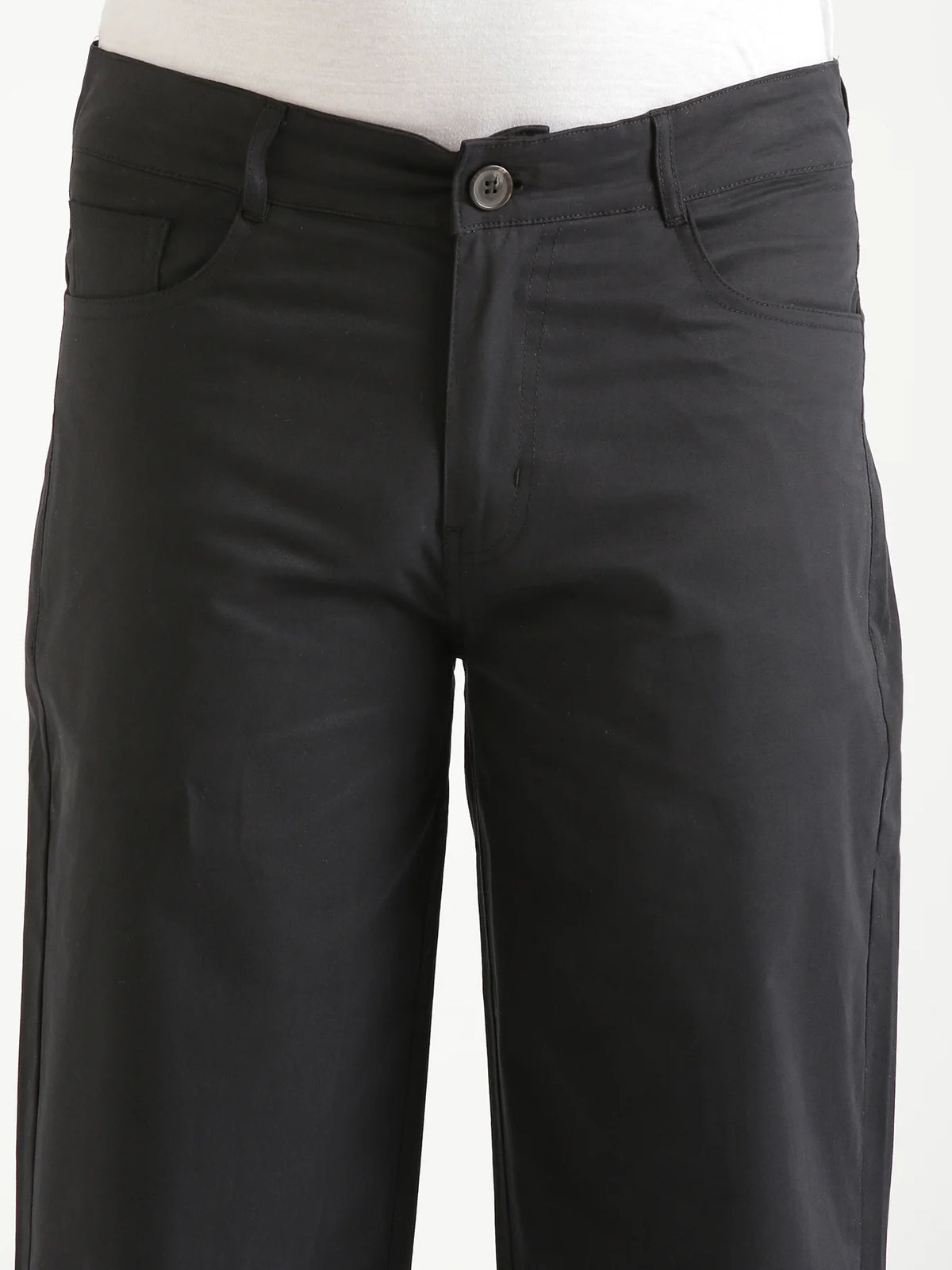 Men Black 5 Pocket Classic Pant